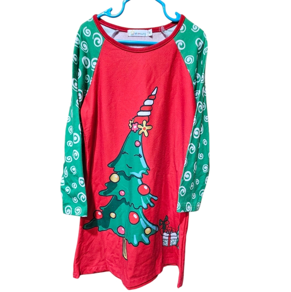Sunshine Swing Festive Red and Green Christmas Pajamas Night‎ Gown Size 6